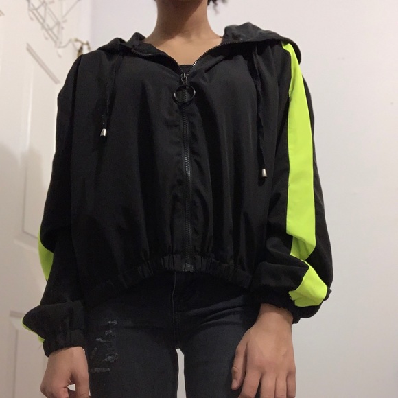 This is a super cute black and neon jacket. - Picture 2 of 5